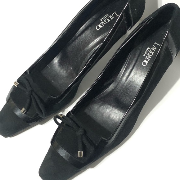 Laudadido Roma Black Suede Heels Handmade in Italy - Picture 3 of 7